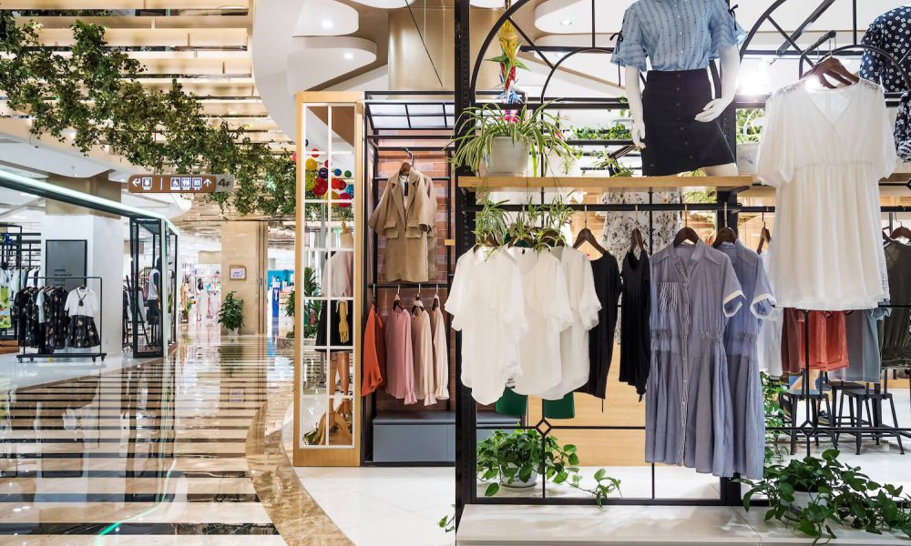 Retail clothing store inside a mall